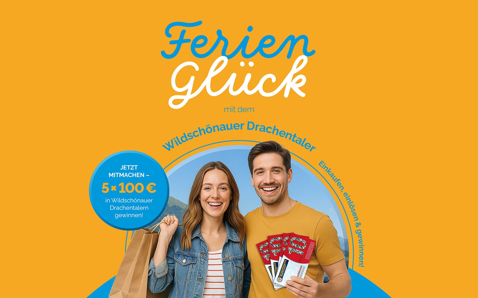 Flyer von der Aktion "Ferienglück mit dem Wildschönauer Drachentaler"